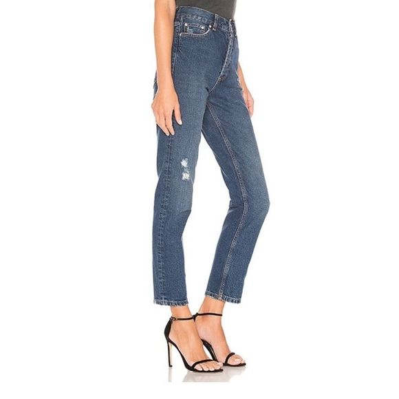🎁NWT Anine Bing Peyton High Waist Relaxed Straight Jeans Size 30🎁 - Picture 4 of 9
